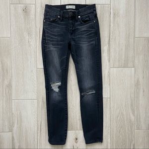 Madewell High Riser Skinny Black Destroyed Jeans